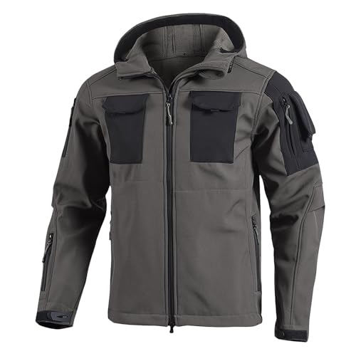 Chaquetas impermeables de forro polar para hombre con cremallera completa y capucha