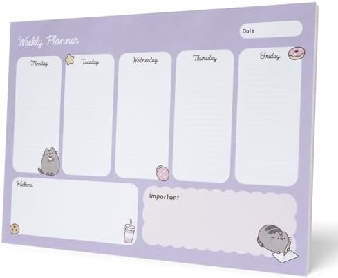 Amazon.com : Pusheen Weekly Planner A4 | Pusheen Calendar | Family ...