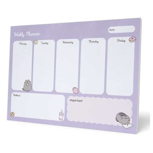 Planificador semanal A4 Pusheen Moments - Weekly planner : Planner Sin Fecha - Organizador semanal escritorio [54 págs. con Alto Gramaje]| Papelería Kawaii