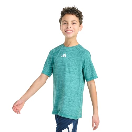 adidas Boys' Short Sleeve Essential Polyester Mélange Tee3