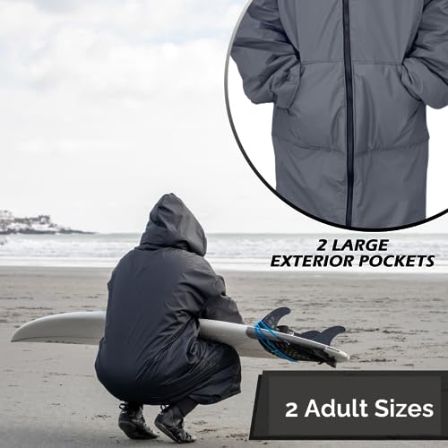 Malo'o Adult Long Sleeve Sherpa Lined Surf Parka-Waterproof and Windproof-Changing Robe - Swim Parka - 2 Sizes…3