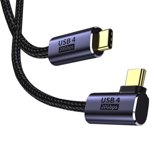 USB Type-c ケーブル L字 USB-C & USB-C ケーブル USB4 Thunderbolt 3対応（20Gbps）高速転送 PD対応 100W/5A急速充電 8K/60Hz映像出力 超高耐久ナイロン タイプc ケーブル Mac Book Pro/Air、iPad Pro/Air、iPad mini 6、Xperia、AQUOS、Galaxy、Pixel、Nintendo Switch等Type-c機種対応 (0.5m)