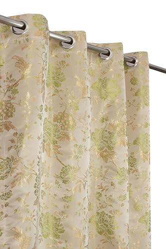 Image of FRESH FROM LOOM Window Room Darkening Curtains 5 Feet Long,High Tenacity Yarn Polyester Rod Pocket Weaved Premium Screens for Home Office,Prada for Living Room Bedroom,Dust Repellent(Green,5ft,1pc)