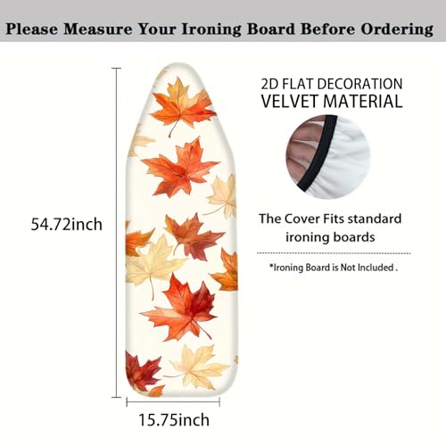 Image of Nuxovilar 15x54 Autumn Maple Leaf Ironing Board Cover