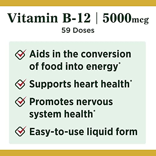 Nature's Bounty B-12 5000 mcg Sublingual Liquid Energy Health 2 oz (Pack of 2) - image 3