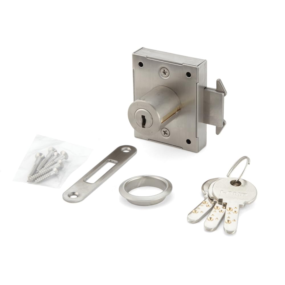 Serrure de porte coulissante design en finition nickel satiné mat de luxe