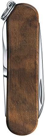 Victorinox Classic SD Swiss Army Pocket Knife, Small, Multi Tool, 5 Functions, Scissors, Nail File, Wood