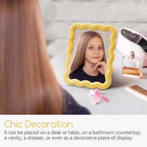 Espejo de maquillaje de escritorio con diseño ondulado Philbinden miniatura 5
