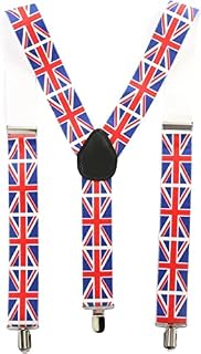 I LOVE FANCY DRESS LTD Union Jack Design Retro Trouser Braces Suspenders - Adjustable Braces with UK Flag Design - Perfect for Jubilee Street Parties and Event
