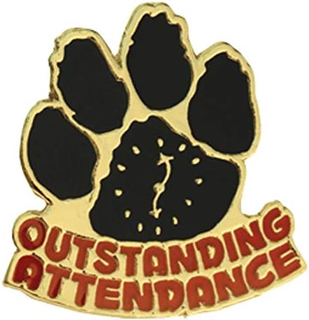 Jones School Supply - Set of 100 Lapel Pins - Perfect Attendance Paw
