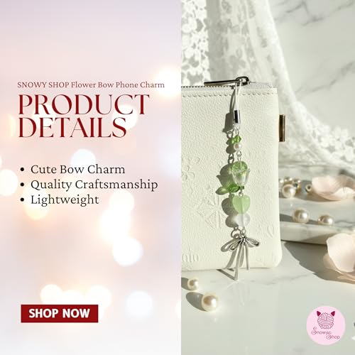 Image of SNOWY SHOP Korean Silver Bow Phone Charm - Cute Heart & Starfish Pendant | Aesthetic Korean Mobile Chain, Bag Hanging & Keychain Jewelry for Girls & Women