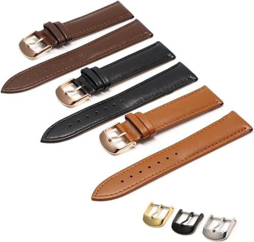 Bracelet de montre en cuir véritable compatible Dan Accessoires boucle or rose