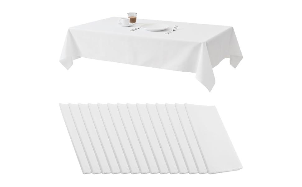 Nappes jetables imperméables en plastique blanc pour protéger les tables de buffet d'anniversaire