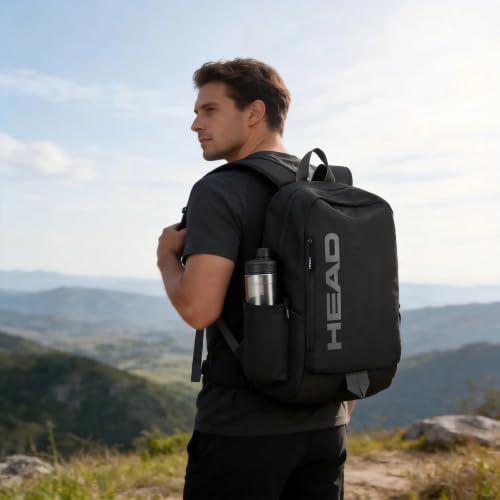 HEAD Men’s Gym Backpack Fits 15.6 Laptop for Tennis Sport Work Daily | Waterproof lightweight tennis backpack fits rackets, Pickleball, for Men, with bottle holder & front pocket - Image 4