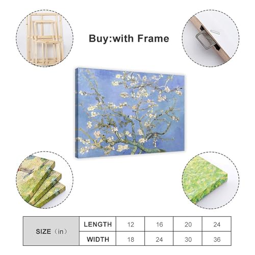 Toile amandier de Van Gogh encadree avec impression de precision - 2