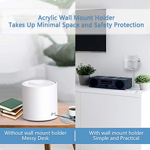 Image of Wall Mount Holder for TP-Link Deco X20 Deco X60 WiFi 6 Mesh WiFi(AX1800,AX3000),Simple and Sturdy Acrylic Wall Mount Holder Stand Bracket by HOLACA(1 Pack)