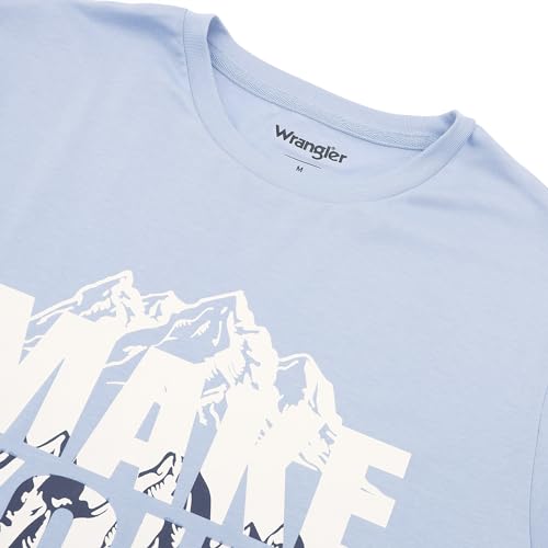 Image of Wrangler Men's Graphic Print Green Crew Neck T-Shirt (Regular)