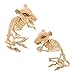 Halloween Haunters Set of 2 Scary Over-Sized Skeleton Rats Prop Decorations - 10" High x 12" Long - Creepy Crouching Standing Haunted House Mouse Mice Rats