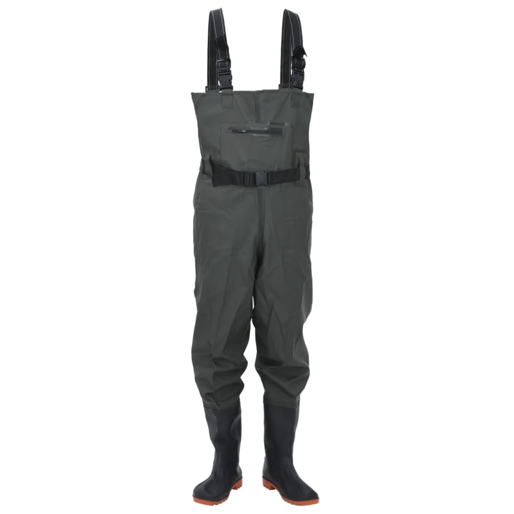 Tomostar Pêche Waders Cuissardes, Cuissardes Pantalon de Pêche avec Bottes et Ceinture Vert foncé Taille 42