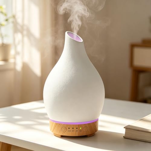 Diffuseur D'huiles Essentielles Diffuseur Electrique Ultrasonique Aromathérapie en Céramique avec...