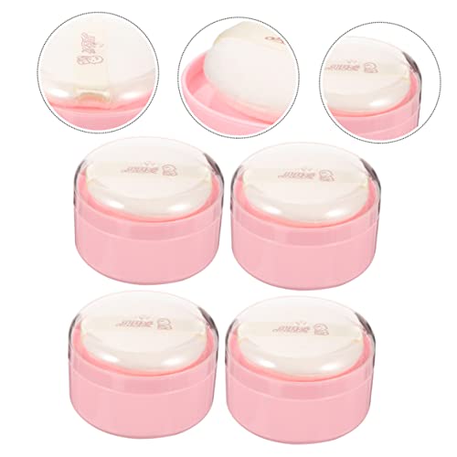 Kisangel 8 Pçs Caixa De Sopro De Pó Corporal Para Bebês Esponja Sintética Rosa Portátil Para Criança
