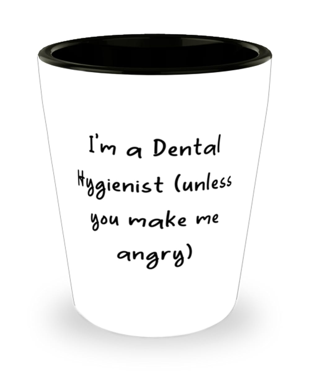 Mugart I'm a Dental Dental hygienist Shot Glass, Inspirational Dental hygienist Gifts, Ceramic Cup For Colleagues from Friends
