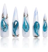LOVFUL Press on Nails Mystical Dreams | Handmade with Full Covered Crystals | Reusable Full Cover...