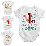Custom My First Christmas Onesie for Baby Boy or Girl – Personalized Xmas Baby Romper for Newborn – 6 Design Options - Customized Xmas Bebe Bodysuit – Infant Outfit