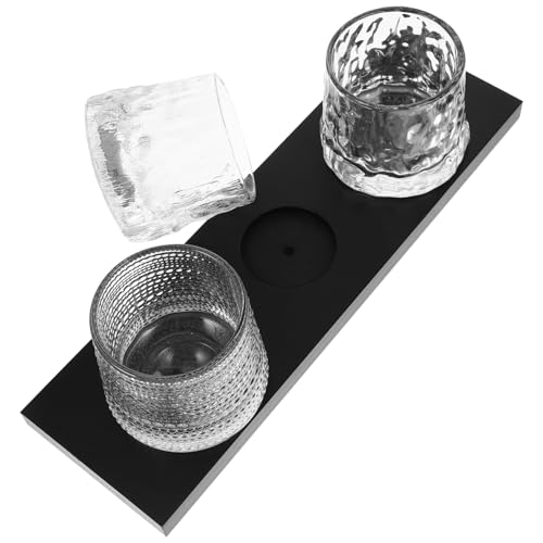 GOOHOCHY 3pcs Glass Candle Holder Decorative Candle Holders Wedding Table Decorations Crystal Candlestick Tealight Votive Cups Glass for Table Top Retro Decor Wood Candle Jar Banquet Unique