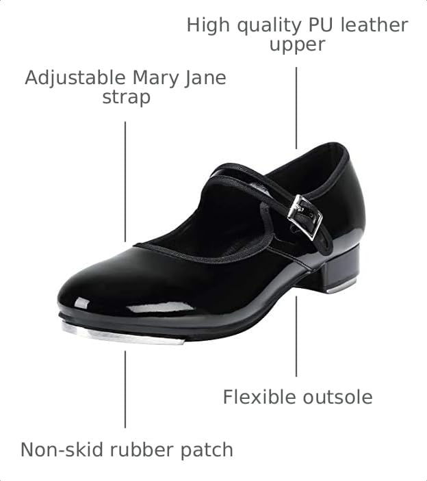 Image of Linodes Unisex PU Leather Easy Strap Tap Shoe Dance Shoes for Women and Men's Dance Shoes-608