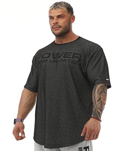 Men's Oversize Gym Fitness and Bodybuilding T-Shirt, Cotton O-Neck Lifestyle Top2