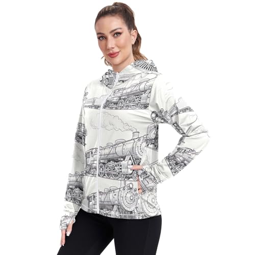 Sudadera con capucha para mujer transpirable contra rayos UV y sol 2