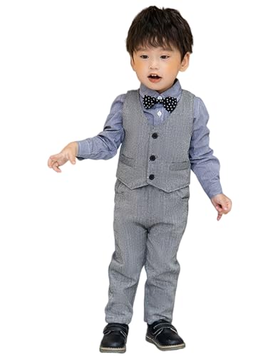 Costume 2 pièces à chevrons pour garçon ensemble gilet et pantalon haut de gamme
