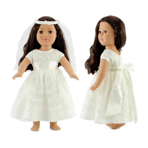 Emily Rose 18 Inch Doll Wedding Dress with Veil –