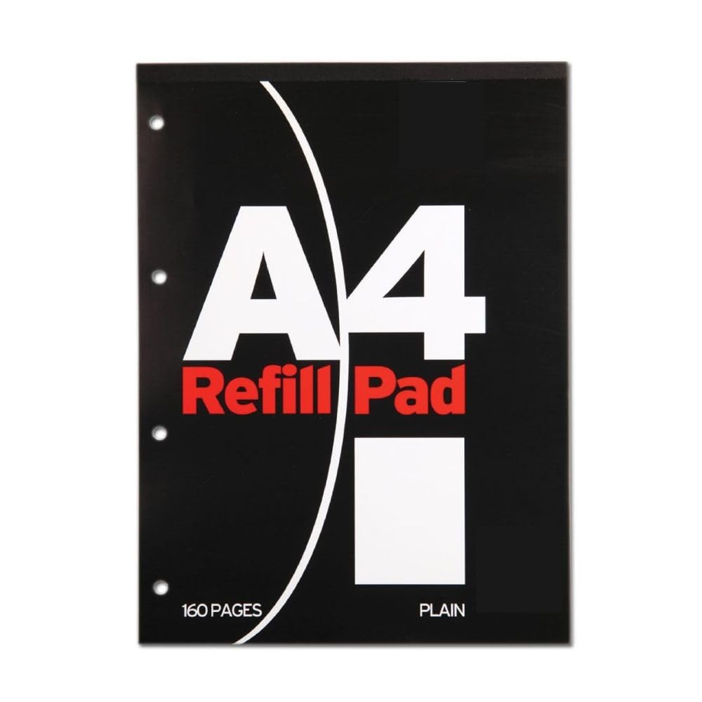 Evrite A4 Refill Pads 160 Pages, 4-Hole Punched, top Bound with Plain Pages - Single pad