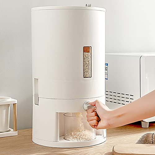 Lilyeriy Distributeur de riz 6/10 kg, pour la cuisine, avec verre doseur, distributeur de nourriture pour céréales, riz, riz jaune, haricots rouges (6 kg)