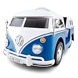 Costzon Ride On Car, 12V Licensed Volkswagen Kids Car Bus with Cup Holder, LED Headlights, Music & Horn, Electric Vehicle with Pedal Control, Soft Start & 2-Level Speed for Boys & Girls Aged 3+ (Blue)