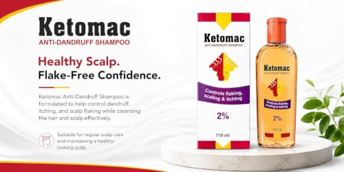 Image of Ketomac.| Anti-Dandruff Shampoo |Controls Flaking, Scaling & Itching,110 ml