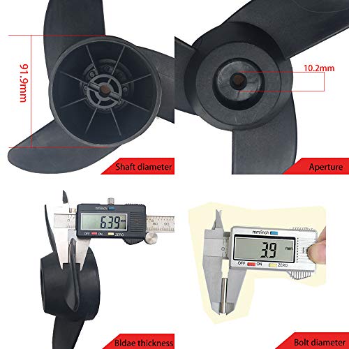 Annurssy Electric Outboard Motor Accessories Three-Bladed Propeller 50Lbs, 55Lbs, 60Lbs, 86Lbs Trolling Motor #TOP3