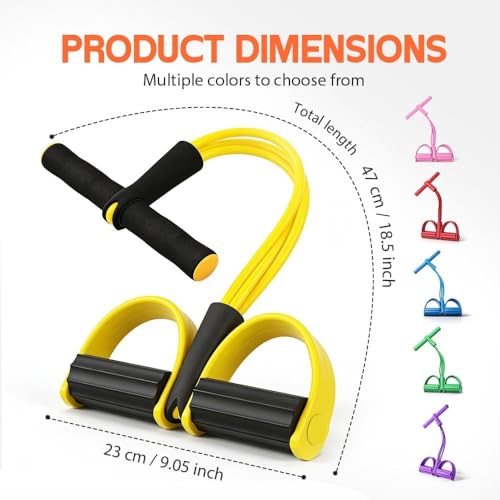 Image of Yoga Pedal Puller Resistance Band 4 Tube Pull Reducer | Tummy Trimmer & Pedal Puller for Exercise | Full Body Home Gym Workout for Abs, Arms & Legs | Amazely - Multicolor