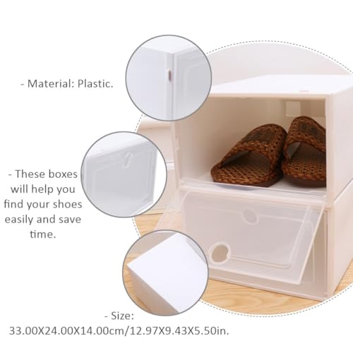 Boites à chaussure empilables en plastique lot de 6 rangement tiroir - 3