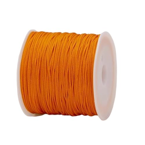 Nvzi Cordón de hilo de nailon, cordón de seda de cola de rata, cuerda de cuentas sedosa, pulseras trenzadas, collares colgantes, llaveros, fabricación de joyas, color naranja