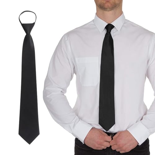 Corbata Estrecha Hombre   Negra Disfraz y para Eventos Especiales, Fácil de Usar y Segura, Ajustable, 48 cm de Longitud, Ideal para Regalos y Ocasiones Formales