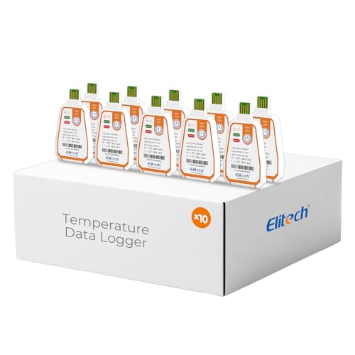 Elitech 10Pack USB PDF Data Logger Recorder Single-use Disposable, up to 120 Days Transportation, Temperature Monitoring Report -22～158℉ RC-17