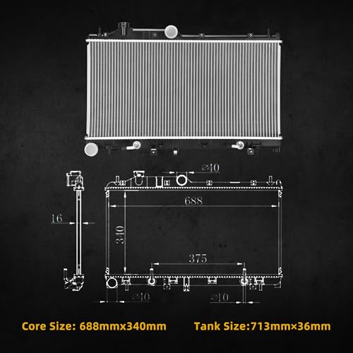 Image of DWVO Radiator Compatible with 2008-2016 Impreza 2009-2013 Subaru Forester 2005-2014 Legacy 2006-2014 Outback 2016-2017 Crosstrek 2.0L 2.5L CU13092