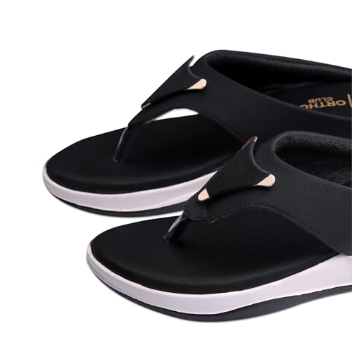 Image of ORTHO CLUB Orthopedic Women's Slippers | Brown Soft Comfort Slip-On Sandal for Heel Pain Relief | Anti-Skid Sole | Lightweight Flip-Flop