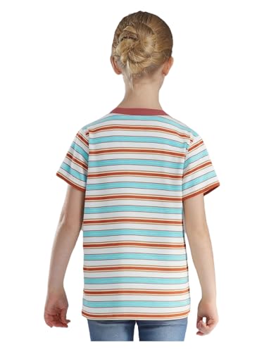 Hularka Kids Girls Boys Striped Shirts Casual Crew Neck Short Sleeve T-Shirt Summer Basic Tee Tops School Blouse2