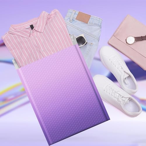 Image of Fuxury 240 Pack Bubble Mailers 10.5x16 inch Gradient Purple Padded Envelopes | Cute Design Large Mailing Envelopes Bubble Cushioning Padded Mailers for Packaging, Small Business #5