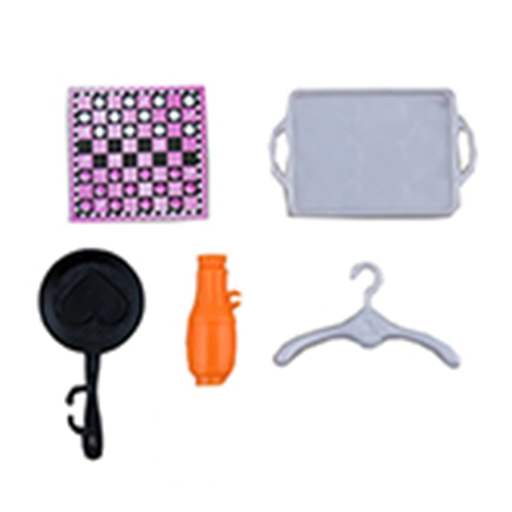 Mattel Replacement Parts for Barbie Malibu House Playset - FXG57 ~ Replacement Kitchen Supplies, Hanger and Board Game