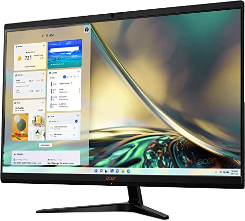 Image of Acer Aspire 27 inch FHD Premium All-in-One Computer | 12th Gen Intel Core i5-1235U | Intel Iris Xe Graphics | Wireless Mouse & Keyboard | Windows 11 (Black, 16GB RAM | 512GB SSD)